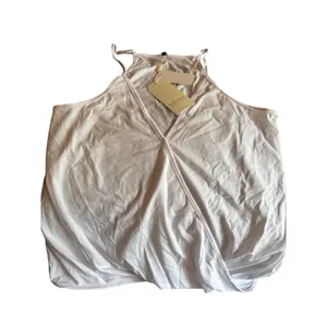 Aokosor nwt Womens White Sleeveless Wrap Tank Top S thumbnail 1