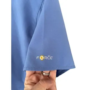 Carhartt Force Womens Scrub Top Medium Blue Short Sleeve V-Neck With Pockets thumbnail 3