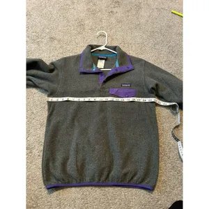 Patagonia Synchilla Snap T Pullover Fleece Jacket Womens Small Grey Purple‎ thumbnail 7