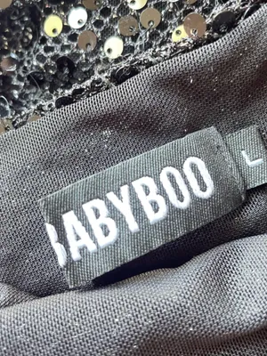 Babyboo Lorena Sequin Cowl Halter Lined Maxi Dress Black Large thumbnail 9
