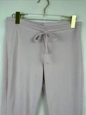 Gilly Hicks Mid Rise Flare Cozy Pink Waffle Lounge Pants Size Medium thumbnail 4