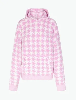 SKIMS Cozy‎ Knit Unisex Hoodie in Petal Houndstooth Apres Ski thumbnail 1