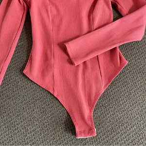 Lulu's Salmon colored rubbed bodysuit size M thumbnail 3