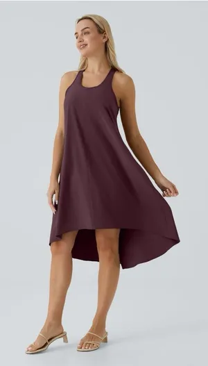 Halara Breezeful RacerPocket‎ High Low Flowy Midi Quick Dry Casual Dress size 8 thumbnail 1