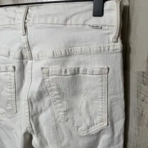 Mother High Waisted Looker Ankle Fray Whipping The Cream Skinny Jeans Womens 28‎ thumbnail 4