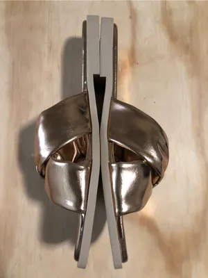 Naked Feet Bronze Gold Bow Slide Sandals thumbnail 4