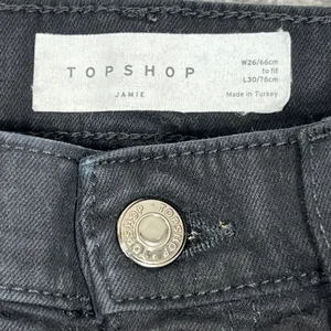 Topshop Jamie Skinny Ankle Jeans‎ 26 Black Mid-Rise Stretch Denim Emo Goth Pants thumbnail 3