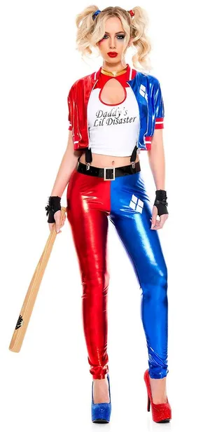 NEW Music Legs Harley Quinn Daddy's Lil Disaster Costume Size Medium Large thumbnail 1