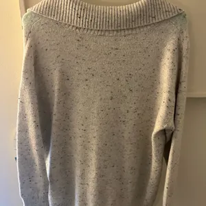 LOFT Speckled Gray Half-Zip Sweater thumbnail 3