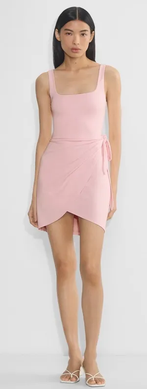 Aritzia Saturn Mini Dress Villa Pink Large NWT thumbnail 1