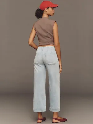Anthropologie blue Maeve Colette cropped wide leg jeans thumbnail 3