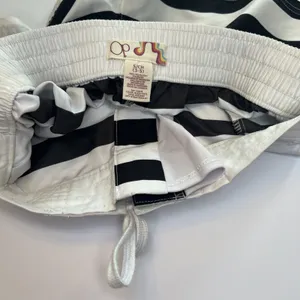 Y2K OP Ocean Pacific Black White Striped Board Shorts Low Rise Lace Up S 3-5 thumbnail 10