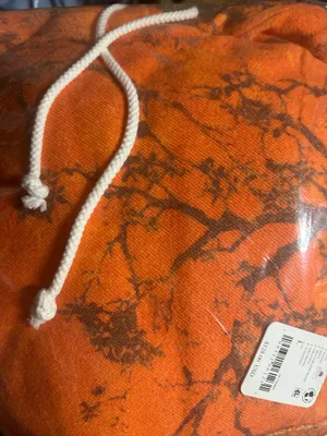 NWT Free People Movement Final Call Printed Hoodie- Tree Camo Neon Orange Contents 70% Cotton, 30% Polyester No refunds returns or cancellations thumbnail 5