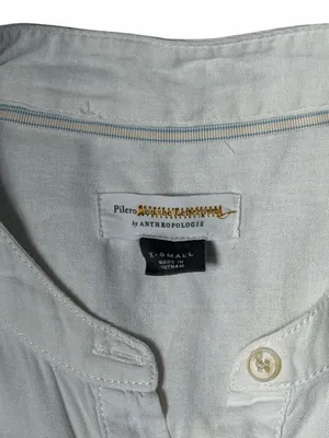 Pilcro Anthropologie White Linen Blend Whitney Long Sleeve Blouse Womens XS thumbnail 5