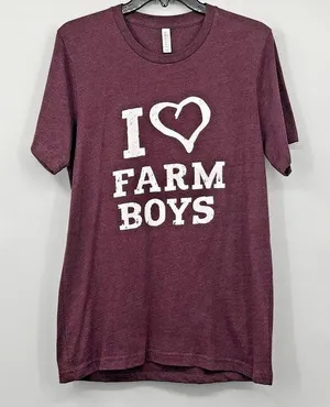 Canvas I ❤️Farm Boys Womens M Used Burgundy Heathered thumbnail 1