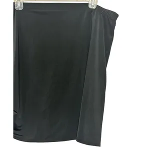 Open Edit Black Ruched Asymmetrical Mini Skirt 2X Plus Bodycon NWOT Edgy Sexy thumbnail 4