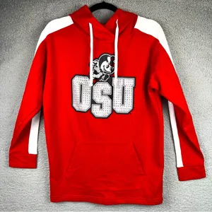 Pink Victoria Secret x The Ohio State University Top Womens Red XS Studded Hood thumbnail 1