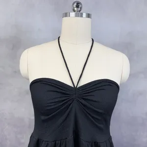 HM Halter Dress Women Large Ruched Bust Textured‎ Flowy Minimalist thumbnail 3