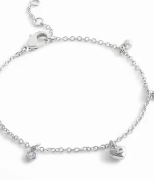 Coach Silver Heart Charm Bracelet with Crystal Accent thumbnail 1