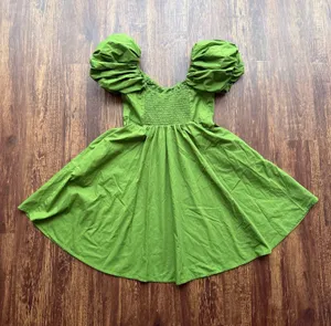 Abercrombie & Fitch Women’s Green Emerson Mini Dress Poplin Puff Sleeve- ST thumbnail 2