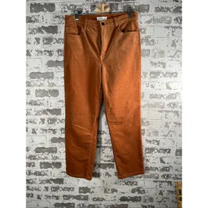 Loft | women Orange corduroy straight leg pants thumbnail 8