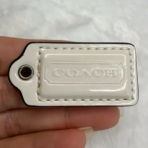 1.5" COACH Patent Leather Fob Bag Charm Hang tag Hangtag thumbnail 1