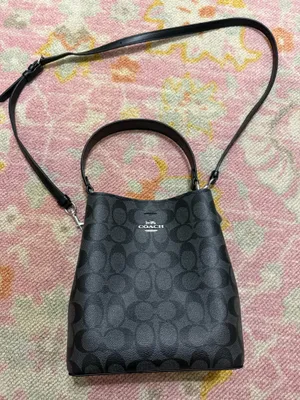 Coach 2312 Black/Grey Signature Coated Canvas Small Town Bucket Bag thumbnail 2