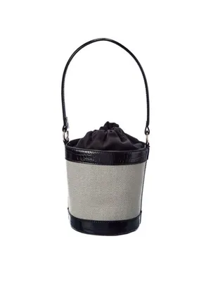 Jason Wu Textured Canvas Leather Crocodile Trim Bucket Bag thumbnail 12