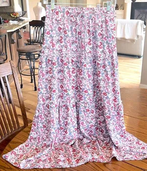 Floral Tiered Maxi Skirt High Waist thumbnail 6