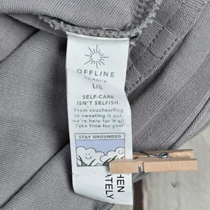 OFFLINE by Aerie OG Original Ribbed Crop Tank Top Grey‎ Large 7967001811 thumbnail 4