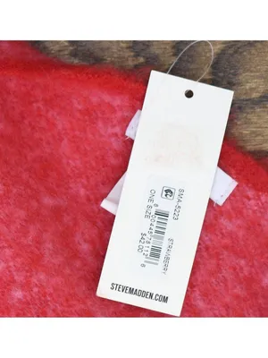 NWT Steve Madden Two-Tone Lofty Scarf Fuzzy Oversized SMA-5223 Bright Pink Multi thumbnail 5