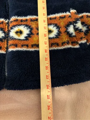 Lucky Brand Women’s L Aztec Sherpa Fleece Jacket Orange thumbnail 6