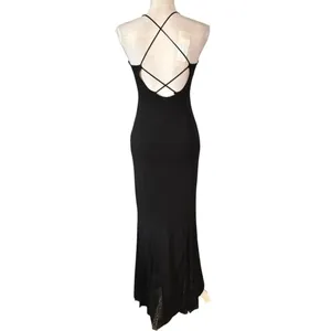 Vintage Roberta Size S Beaded Maxi Dress Formal Evening Prom Strappy Black thumbnail 2