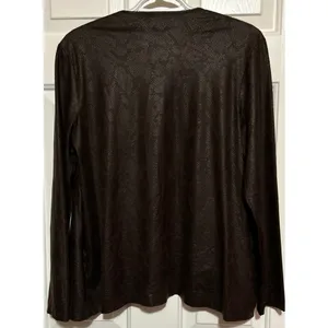 Rock 47th Wrangler Women's Brown Open Front Faux Suede Snake‎ Jacket Size S thumbnail 2