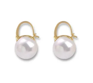 White Pearl Dangle Drop Earrings for Women thumbnail 1