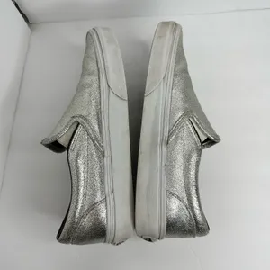 Vans Unisex size 7.5 Womens 6 Mens Metallic Silver Slip On Skate Sneaker Shoe thumbnail 11
