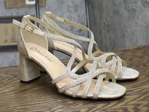 Bella Vita Womens Aliette Dress Sandals Block Heel ALIET Gold Metallic 9.5W thumbnail 1