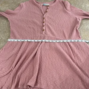 Free People Beach‎ Babydoll Tunic Top Small Pink Ribbed Oversized Flowy Boho S thumbnail 4