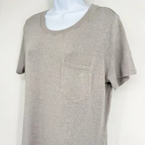 Outerknown Neptune Tee Shirt Maxi Dress Women Gray L Gray Hemp Tencel Side Slit thumbnail 3