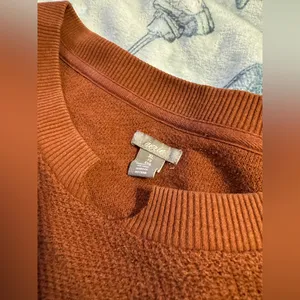 Aerie Warm Brown Crewneck Cropped Sweater thumbnail 2