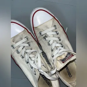 Converse All Star White Retro Canvas Chuck Taylor Maroon Low Top Sneakers Sz 9.5 thumbnail 10