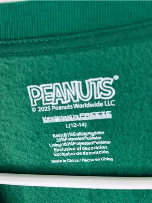 PEANUTS Snoopy Light Up Christmas Graphic Green Long Sleeves Sweatshirt Large thumbnail 3