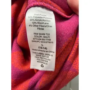 Scoop Oversized Houndstooth Wool Blend Shacket Pink Orange L 12 14 NWT NEW‎ thumbnail 7