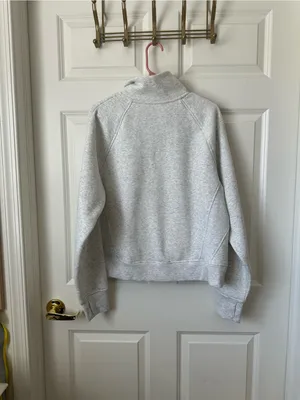 Jockey Grey Women's Mixed Rib Half Zip Pullover Sweatshirt Size L thumbnail 4