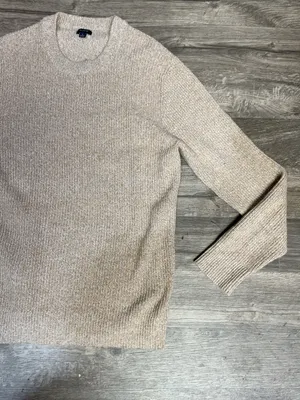 J.Crew Marled Beige Crewneck Knit Sweater Size Small thumbnail 5