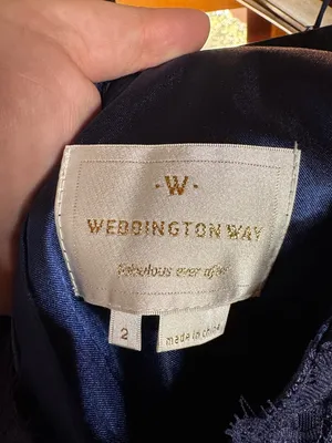 NWT Weddington Way Navy Lace Bodice Maxi Dress Size 2 Bridesmaid Formal Gown thumbnail 8