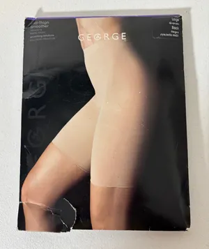 George NEW Size L Black Mid-Thigh Smoother Comfort Shapewear Style 4421 thumbnail 1
