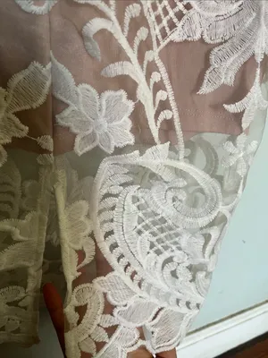 Showpo Nude Strapless Dress with White Lace Overlay thumbnail 5