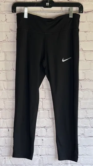 Nike Black Leggings with White Swoosh Woman’s‎ Size Small thumbnail 1