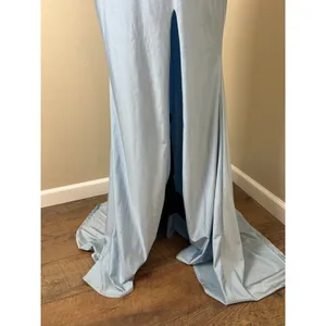 y2k baby blue floral prom dress side slit train fairytale coquette formal gown thumbnail 4